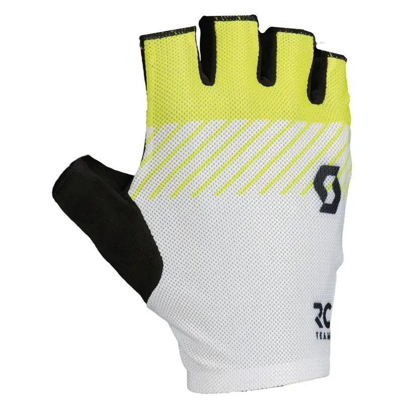 Scott RC Team Short-finger Glove in Sulphur Yellow/White