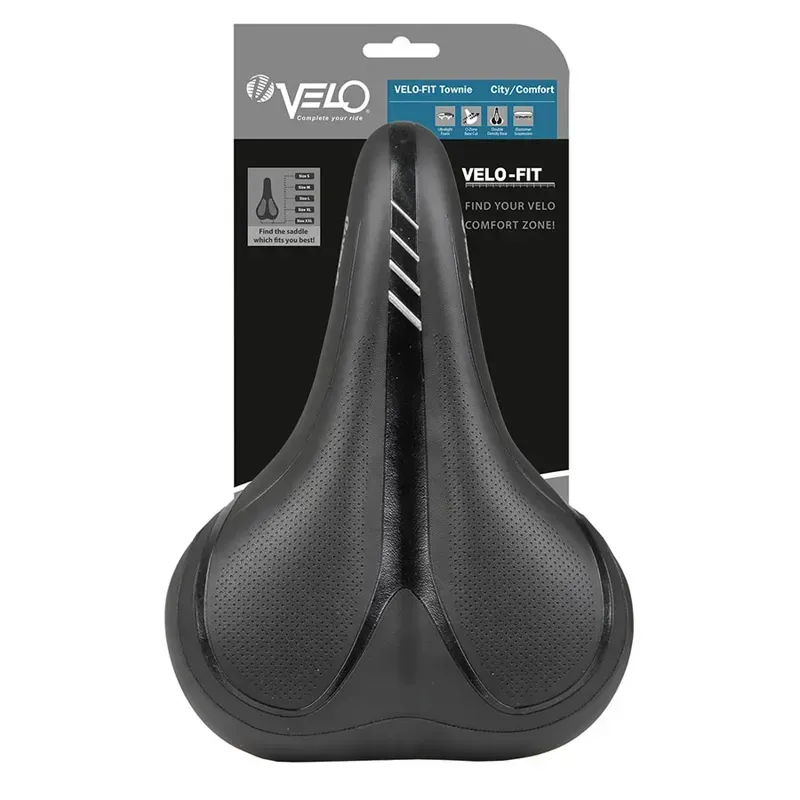 Velo Fit B-Town 263x216mm Saddle in Black-3