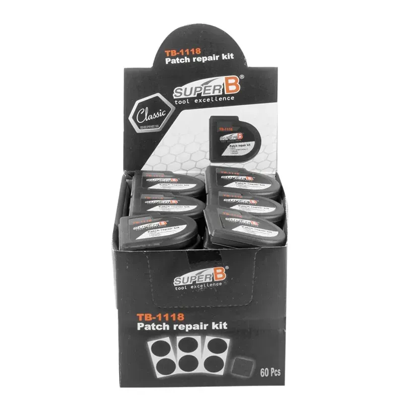 Super-B TB-1118 Glueless Patch Kits w/Display Box in Black