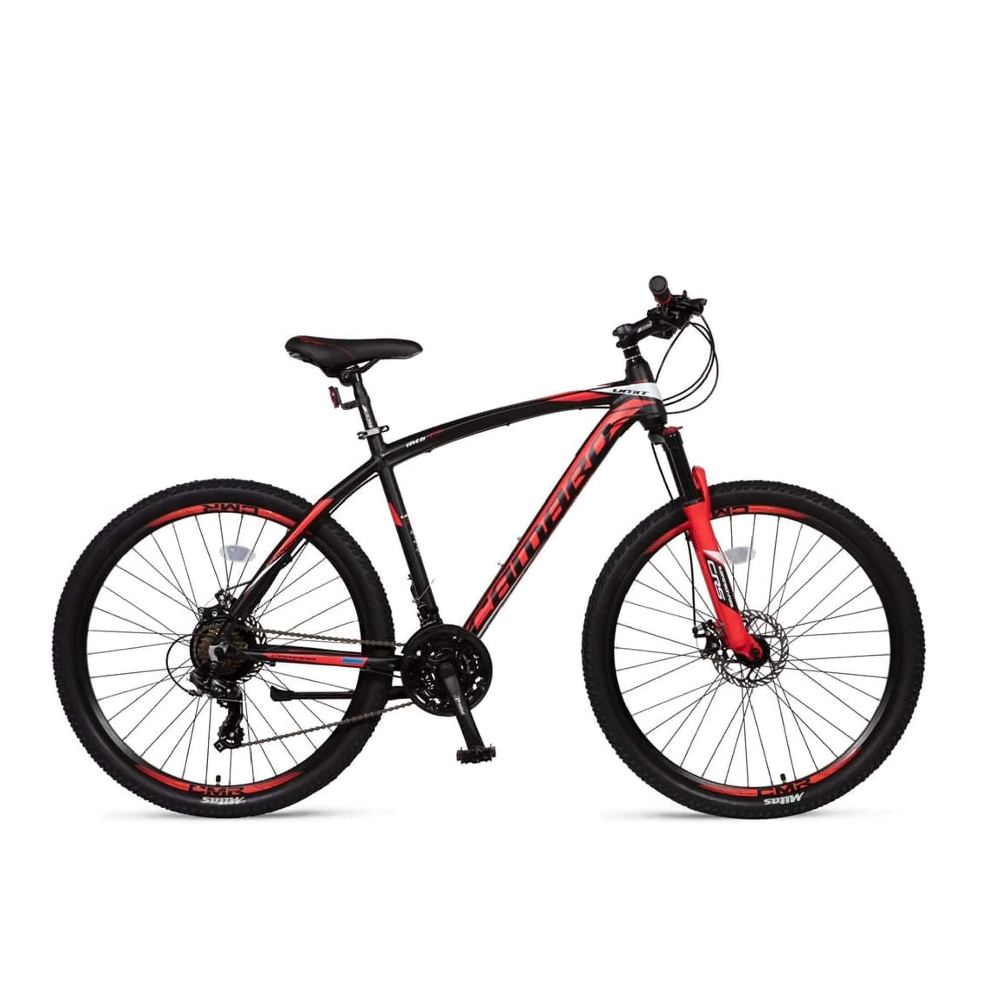 Umit Camaro Mens MTB Bike Red 18inch Frame 27inch Wheel 21speed FSusp