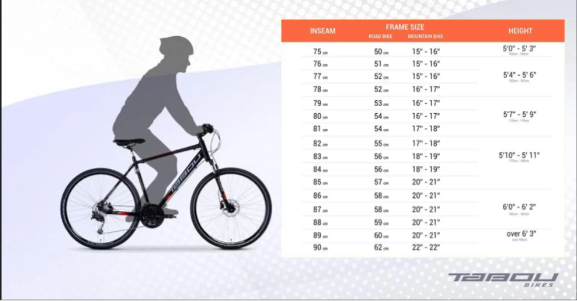 Mountain Mens Hybrid Bike Frame Size Chart Road Bike Size Chart