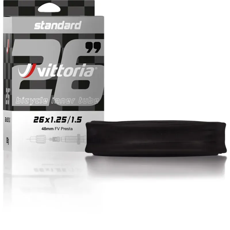 Vittoria Standard 27.5x1.5/2.0 48mm Presta Valve Inner Tube in Black